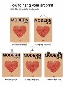 1pc,Text Printing, Modern Style Canvas Mural, Love Theme, Frameless, Indoor Use, Vertical, Home Office Decoration - Multicolor - View 6