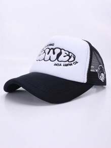 1 chiếc mũ bóng chày rỗng chữ mới cho nữ, mũ lưới màu tương phản, mũ lưỡi trai chống nắng thời trang dạo phố - nhiều màu - Xem 13