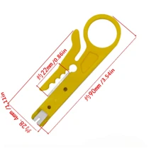2 件套便携式剥线钳和切割器 - 专业电工工具，用于切割线路和压接钳 - 黃色 - 查看 4