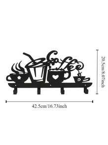 1pc Iron Artistic Black Metal Coffee Mug Holder Hook, High-Quality Cup Rack, Suitable For Living Room, Bedroom, Can Be Used As Personalized Gift To Bring A Relaxing Afternoon Tea Vibe
