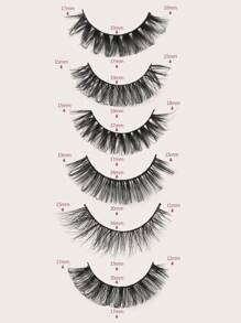 12 Pairs CC Curl Manga Natural Fluffy Cross Full False Eyelashes,With Portable Travel Box,Naturally Slender, Curled And Enlarged Eyes,Thick Curling Fluffy Eyelashes For Party Use Manga Eyelashes,For Parties Or Gift - 黑色 - 查看 3
