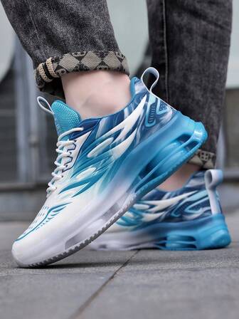 男士透气网眼拼布运动鞋，适合春秋季跑步健身日常穿着，防滑耐穿，2025新款轻便百搭鞋，男士缓震软底休闲鞋，减震舒适步行鞋，日常训练运动鞋