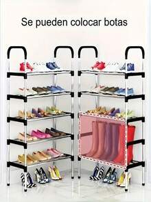 6-Tier Shoe Rack In Aluminum And PP – Multifunctional, Sturdy And Compact Organizer For Shoes And More - 6-Tier Shoe Rack – Vertical Storage For Shoes And Accessories, Durable And Easy-To-Assemble Design.