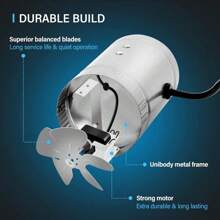4 Inch 100 CFM Inline Duct Fan With Low Noise, Exhaust Booster For HVAC Ventilation In Grow Tent, Basements, Bathrooms And Kitchens, Grey