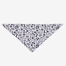 1pc Pet Everyday Scarf, Cute Bone & Paw Print Love Pattern Triangular Bandana, Dog Drool Bib Suitable For All Seasons