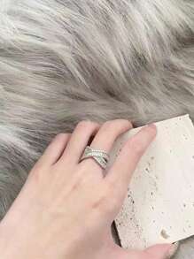 1pc Exquisite And Simple Elegant Cubic Zirconia Ring Fashion Women's Ring Wedding Birthday Party Gift For Girlfriend Wife Couple