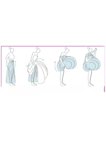 1pc Women White Bridal Companion Dress Underskirt, Restroom Helper For Hanfu, Wedding Gown, Petticoat, Creative Underskirt Suitable For Wedding, Party, Cosplay And Other Formal Events