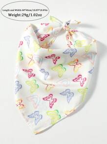 1pc Women's Elegant Butterfly Print Beach/Holiday Scarf, Fashionable Accessory For Casual Weekends - Ideal For Females - Multicolor - View 5