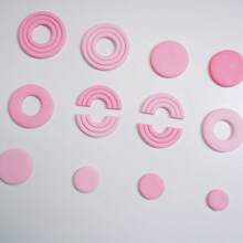 8pcs/Set Round Soft Clay Mold Set, Ceramic Handmade Circle & Star Shaped Molds For Jewelry Making, Earrings, Beads - White - View 9