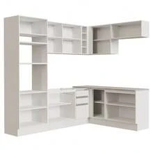 Cocina Integral Completa Modular Madesa Glamy 419cm 01 Blanco - Blanco - Ver 9