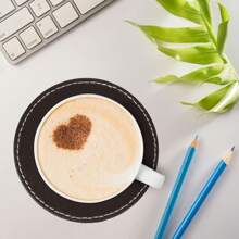 Set mit 6 runden Kaffeeuntersetzern aus Leder, runde 4-Zoll-Untersetzer für Tassen für den Einsatz zu Hause und in der Küche