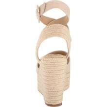 Sam Edelman Sam Edelman Vada Natural Ankle Strap Squared Open Toe Wedge Heeled Sandals