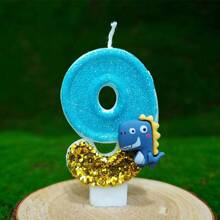 1pc Birthday Candle Numbers, Dinosaur Decoration 0-9 Candle Numbers, Romantic Party Favorite Numeral Candles For Birthday Cake Decor, Holiday Anniversary Party Cake Candle Numbers, Shiny Numerals Gifts Graduation