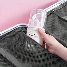 无味旅行牙刷盒和漱口杯套装 - 便携式，塑料牙膏杯，可爱兔子设计，浴室漱口杯，节省空间的随身卫生解决方案，适合商务旅行和度假 - 彩色 - 查看 10