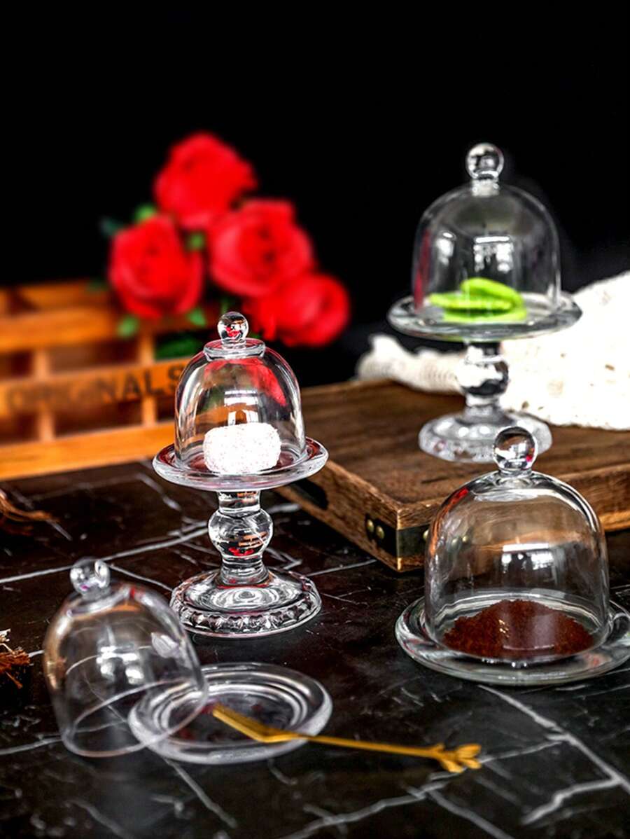 Juego de un solo set de copas de cristal, adornos de vidrio, decoración de escritorio, restaurante de jardín, exhibición de pastelería, Recipientes para frutas y dulces