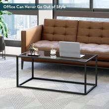 Gold Coffee Table Glass Coffee Tables Modern Rectangular Center Table Simple Minimalist Sofa Table For Living Room Home Office, 39.3 X 19.7 X 17.7in, Gold