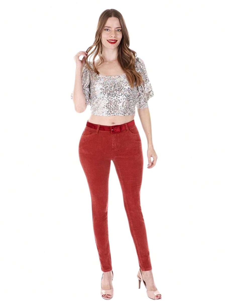 Skinny Corduroy Ankle-Length Jeans