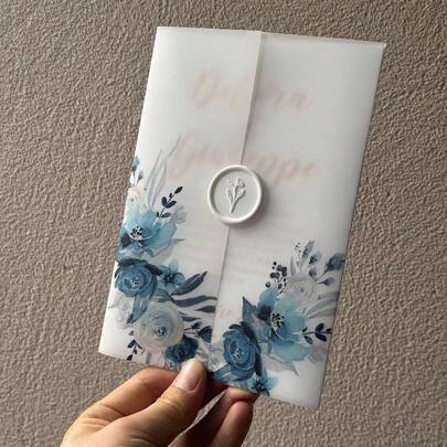 NIEWSPECIAL 20 pièces Fleurs à l'aquarelle violet/rose/bleu/orange avec feuilles sur papier parchemin, convient pour les invitations de mariage 5x7 pouces, invitations DIY, enveloppes en parchemin, invitations personnalisées, cadeaux d'anniversaire d'été, fournitures de plage et de rentrée scolaire, décoration de chambre