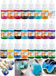 24 Colors Epoxy Resin Pigment Transparent UV Epoxy Resin Dye Liquid For UV Resin Coloring Resin Jewelry Making