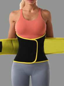 1 件塑身运动腰部训练束腰带，双层收腹腰带，吸汗运动腰部修剪器健身房配件