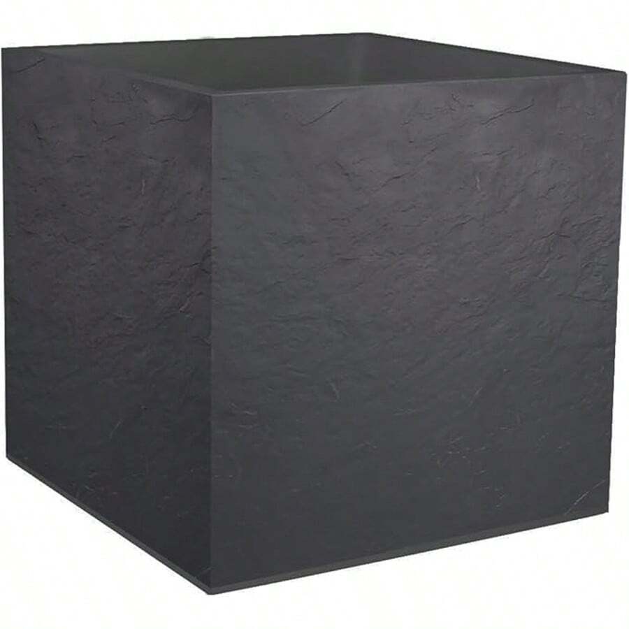 Square Flower Pot, Anthracite Grey, 50 Cm - Dark Grey - View 1