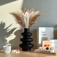 1 pièce Vase à fleurs en résine, vase de style européen moderne convenant à la salle à manger, au salon, à la table de mariage, à la décoration de la maison. Vase rond blanc laiteux, vase décoratif bohème pour fleurs