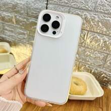 Funda de teléfono antideslizante mate transparente/negra compatible con 15 Pro Max/16/14/13/12/X/16 Pro, de marco grande de textura mate minimalista y nueva, suave