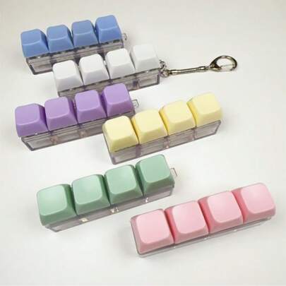 1pc Pressure Relief Keychains,Chic Keyboard Cap Keychain - Novelty Desktop Accessory, Stress Reliever, PVC/Acrylic/Metal, Bead And Faux Bead Trim, Lobster Clasp, Great For Handbags And Backpacks