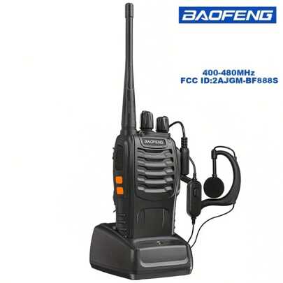 1 Stück BAOFENG BF-888S UHF Funkgerät, UHF 400-480MHz Amateurfunkgerät, Handfunkgerät mit Zwei-Wege-Betrieb - tragbare Walkie-Talkies für Erwachsene, Wandern, Radfahren, Camping