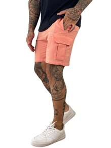 Men's Beach Shorts With Pockets And Cargo - 珊瑚粉 - 查看 1