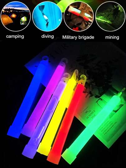 30pcs 6-Inch High Quality Glow Sticks With Hooks, Luminous, Lasting 9-12 Hours, Suitable For Outdoor Camping, Emergency Lighting, Rescue, Super Bright, Response, Birthday Gifts, Colored Wedding, Neon Party, Bar, Nightclub, Gifts, Party Lighting Supplies