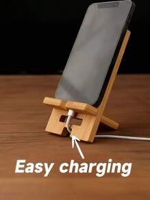 1 Customizable Wooden Mobile Phone Stand, 1 Adjustable Multi-Angle Desktop Stand, Compatible With Smartphones For Home And Office Use, Slouchy Wooden Mobile Phone Stand, Detachable Mobile Phone Stand For Live Streaming And Watching TV Series, Slouchy Simple Creative Solid Wood