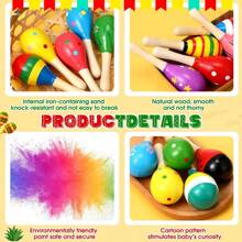 2pcs/8pcs/12pcs Colorful Wooden Sand Hammers, Mini Maracas Toy, Hand Percussion Rattles, Wooden Rumba Shaker Hand Musical Instruments With Clear Rhythm, For Party Favors, Musical Fun, Birthday Parties, Carnivals