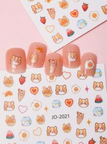 6 Sets Nagelaufkleber im Haruhi-Genki-Stil, Nagelaufkleber mit Blumen, Erdbeeren, Wassermelonen und Kirschen, Nagelaufkleber zum Selbermachen können für die tägliche Erstellung von Farbaufklebern verwendet werden. - Verschiedenfarbig - Übersicht 3