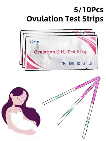 5/10 peças de tiras de teste de ovulação, teste de preparação para ovulação, monitoramento de folículos de óvulos (não tira de teste de gravidez)