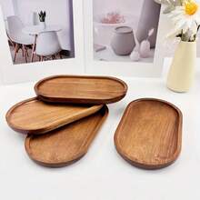 Wooden Cups And Plates, Multifunctional, Long Oval Shaped, Rectangular Tray. Wooden Tray, Beauty Display Tray, Perfume Tray, Bathroom Tray, Tableware Wooden Tray, Cake Tray. Kitchen Tray, Suitable For Dessert, Perfume Jewelry, Bath Supplies, Cosmetics, Bohemian Style, Rural Style Garden Tray, Paper Cup Tray, Suitable For Birthday, Easter, Father's Day, Mother's Day, Table Decoration
