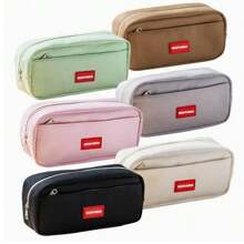 Penar de mare capacitate, culoare solidă, stil simplu, pentru studenți, husă pentru creioane, ghiozdan școlar