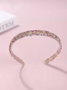 1pc Girl's Fashion Rhinestone Chain Headband, Elegant And Versatile - Multicolor - View 2