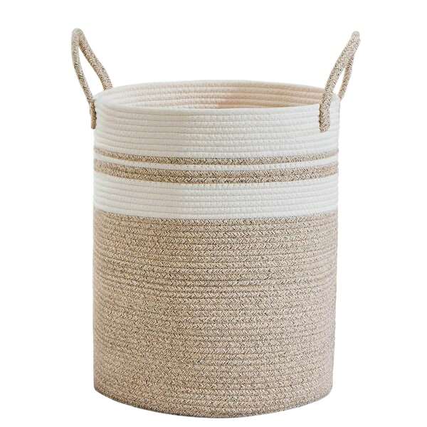 MAGMA LIFE Magma Life Cesta de Lavandería de Cuerda de Algodón, Plegable y Duradera, con Dos Asas Resistentes, Canasta para Ropa Sucia, Almacenamiento y Organización en Baño, Dormitorio y Hogar