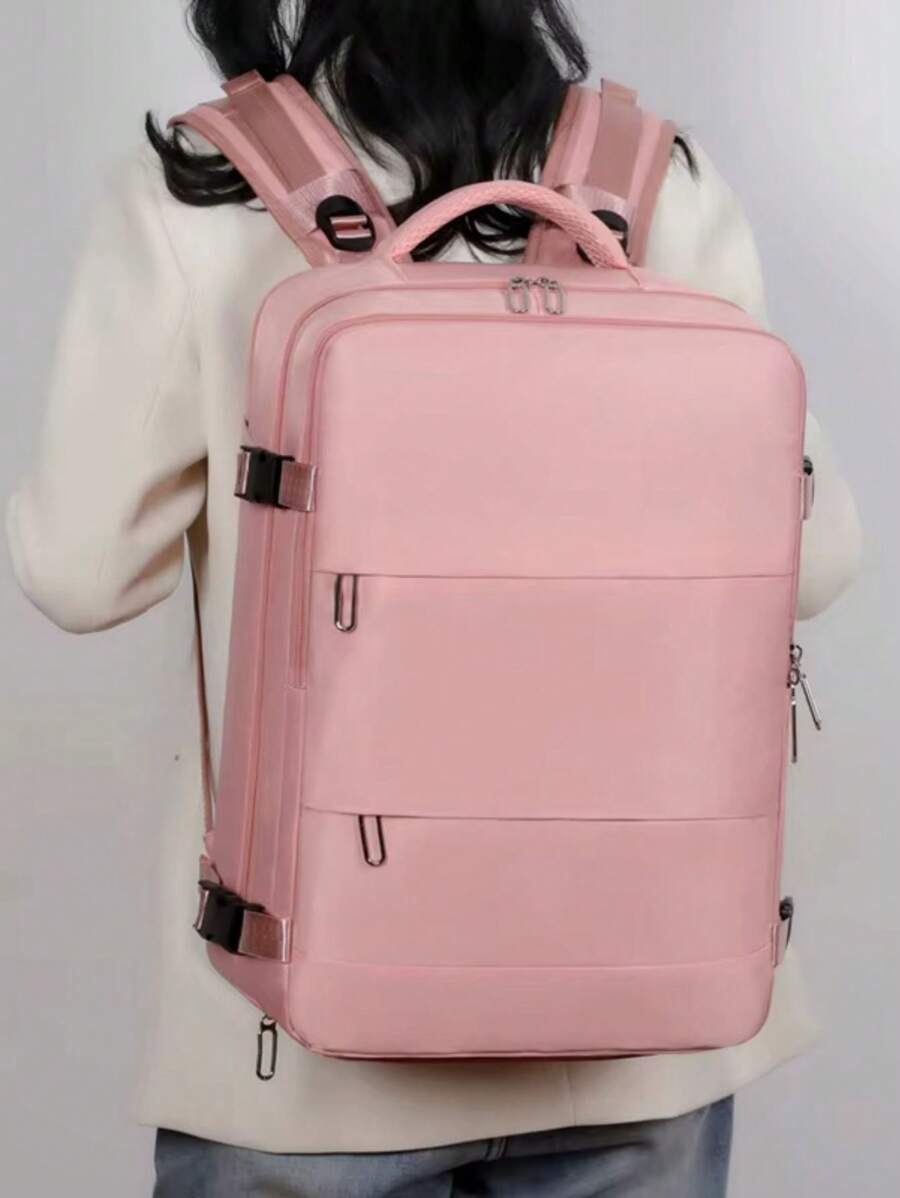 Waterproof Executive Laptop Backpack, Ideal For Travel And School, With Shoe Compartment - Hoa hồng - Xem 1