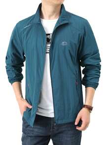 Men's Summer Lightweight UV Protection Jacket For Outdoor Activities - Zipper Pockets, Suitable For Hiking, Fishing, Sports - Mint Blue - View 5