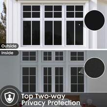 1pc Black Matte Privacy Window Film, 6mil Thick - No Adhesive, Opaque Sun Protection, Electrostatic Cling For Easy Installation - Ideal For Bedroom & Bathroom Door Decoration