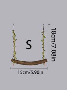 1 pieza Columpio de vid para loro, disponible en dos tamaños (15cm, 18cm), columpio con diseño de Peony Feng Huang Tiger para que trepe y raspe, suministros inteligentes para aves, accesorios para jaula de pájaros, juguete para loros (madera natural crecida en varias formas, algunas curvas, otras rectas)