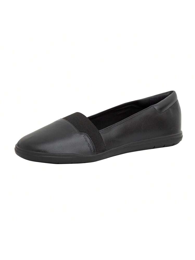 Easy Spirit Bounce Round Toe Black Leather Slip On Ultra Light