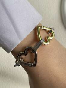 1pc Heart Shaped Bracelet Design Bracelet Chain, As A Gift For Couples, Friends, And Family On Daily Life And Festival Occasions