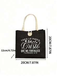 2 pièces Sac fourre-tout à main pour femmes avec petit sac, imprimé avec les mots "Todo Lo Puedo", sac fourre-tout réutilisable imprimé pour femmes, sac de courses scolaire à double anse, sac à l'épaule de grande capacité, sac fourre-tout décontracté, sac de rangement de Noël, convient pour les trajets, l'école et les courses, pratique pour une utilisation extérieure, cadeau pour les amis et les meilleures amies, cadeau pour les enseignants, bonus de Pâques, choix parfait pour les vacances et les festivals