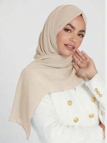 1 chiếc khăn choàng đi biển bằng vải chiffon màu trơn dành cho nữ, thích hợp để phối cùng áo choàng và mặc hàng ngày, có tác dụng chống nắng. - màu đặc - Xem 23