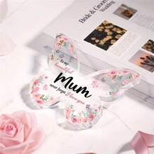 1pc Classic Acrylic Butterfly Plaque - Multipurpose Tabletop Decor, No Electricity Needed, Ideal For Home, Office, Living Room - Thoughtful Gift For Mum From Daughter Or Son For Birthday, Christmas, Mother'S Day
