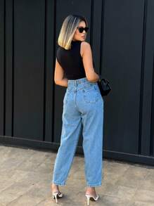 Saina 8344 Women's Jeans Mom Pants Without Rips 8344 - 8344# - View 2