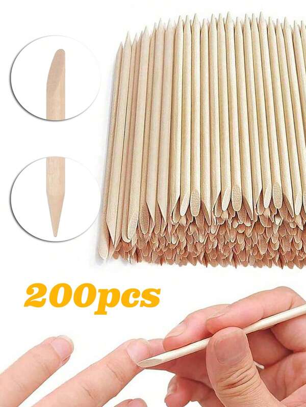 Bâtonnet de démaquillage pour ongles, 5/10/50/100/200 pièces de bâtonnets à ongles en bois, poussoir multifonction à double face pour cuticules, outil de manucure et pédicure, outils de nail art, fournitures pour ongles, outil de manucure et pédicure pour la maison et le salon